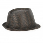 Trilby Hat Satin Stripes Brown - Traclet
