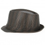 Brown Striped Satin Trilby Hat - Traclet