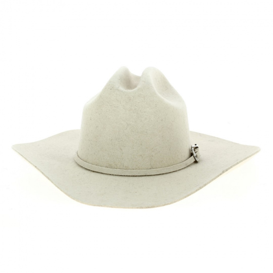 Chapeau Cowboy 6 Crosses Feutre Laine Beige - Bullhide