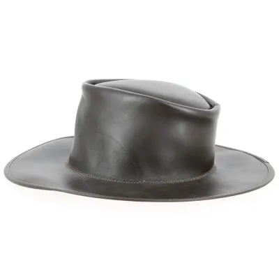 Brown Leather Australian Traveller Hat - Traclet Reference: 12846 | Traclet Hatmakers