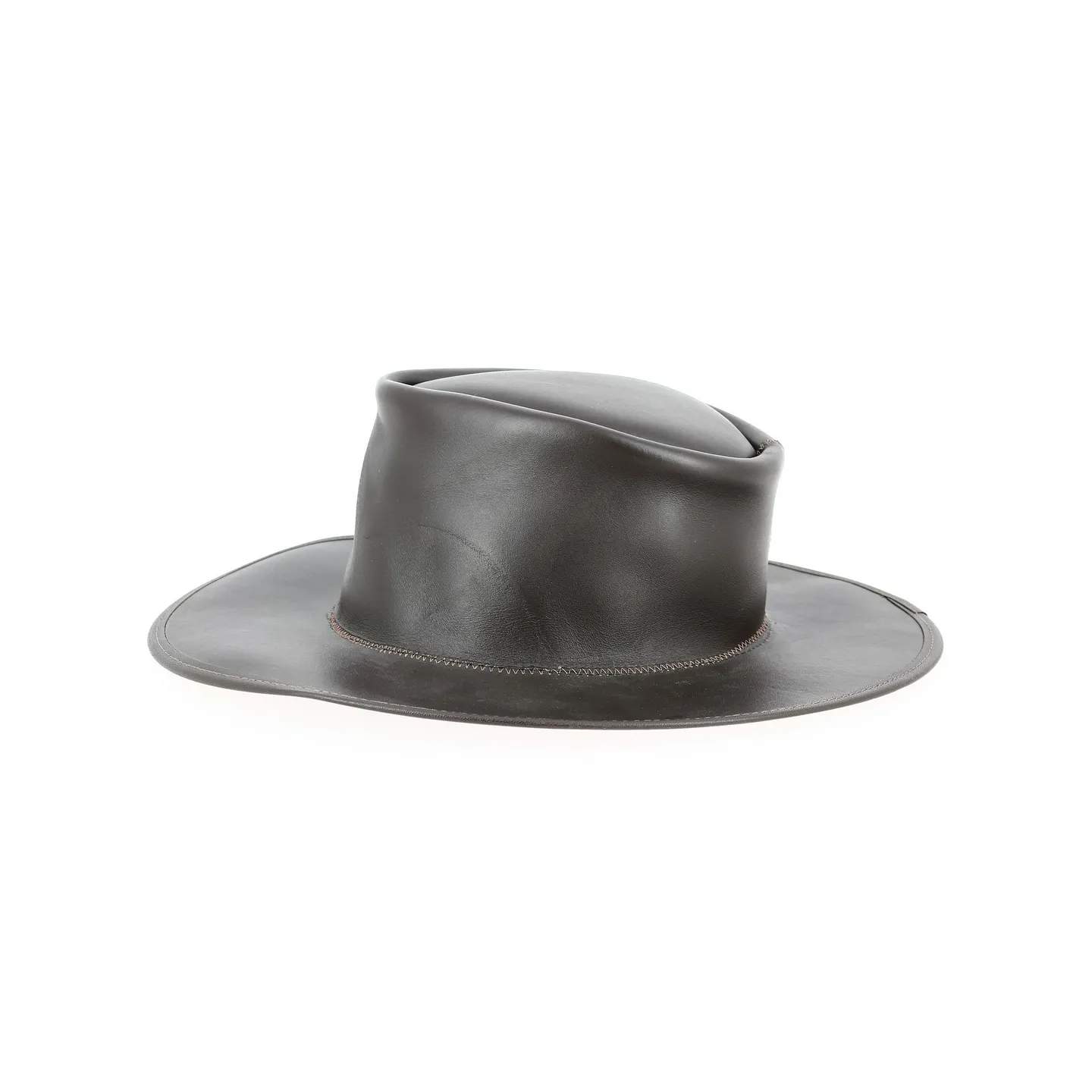 Chapeau Traveller Australian Cuir Marron - Traclet Reference : 12846 | Chapellerie Traclet