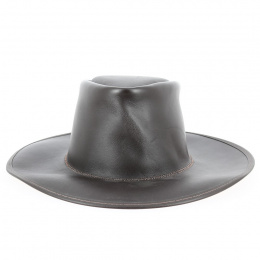 Brown Leather Australian Traveller Hat - Traclet
