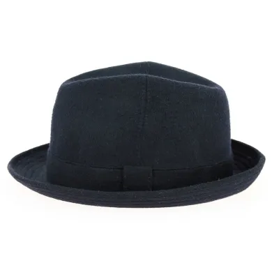 Chapeau Petit Homburg Cachemire Bleu Marine - Traclet Reference : 12840 | Chapellerie Traclet