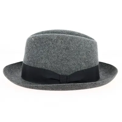 Smire Homburg Hat Grey Wool Felt - Traclet Reference: 12841 | Traclet Hatmakers
