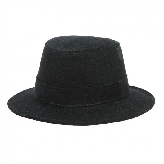 Waterproof Gore-Tex Wool Felt Traveller Hat Black - Wegener