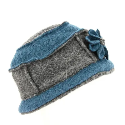 Toque Framar Laine Grise & Bleue - Traclet