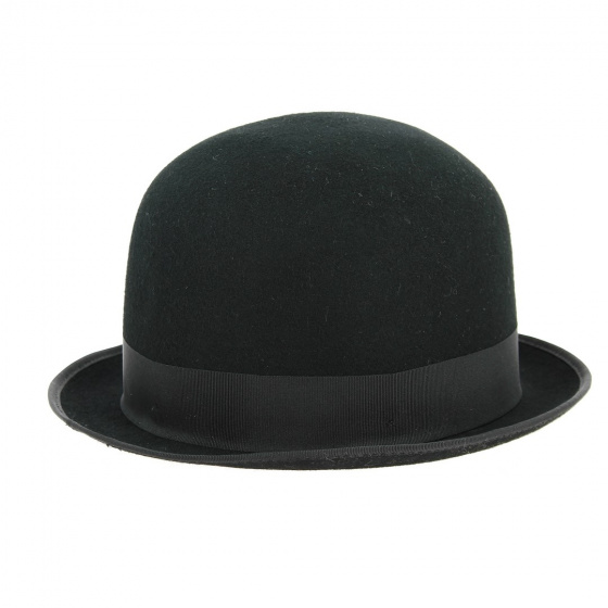 Sorbatti Foldable Bowler Hat Black Wool Felt - Traclet