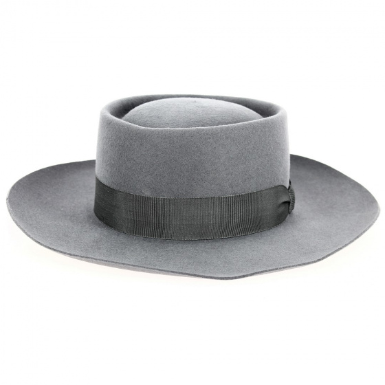 Chapeau Alsacien Gambler Feutre Laine Gris - Traclet