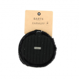 Black Faux Fur Foldable Earmuffs - Barts