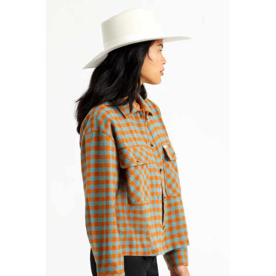 Chapeau Fedora Jo Rancher Feutre Laine Blanc - Brixton