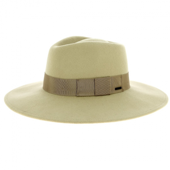 Chapeau Fedora Joanna Feutre Laine Kaki Clair - Brixton