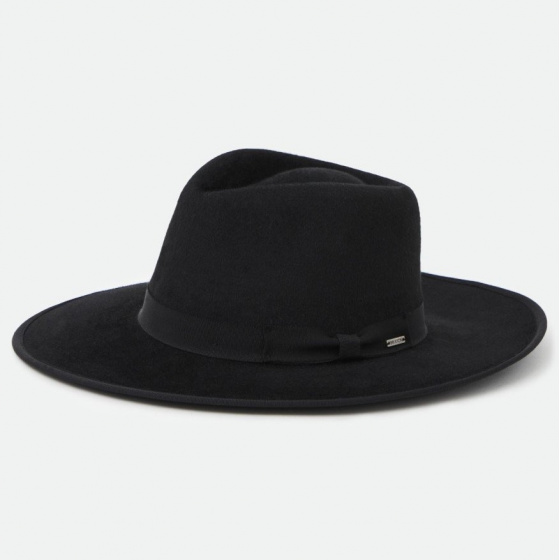Jo Rancher Black Wool Felt Fedora Hat - Brixton