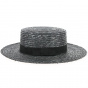Black Straw Boater Hat Apeldoorn - TRACLET