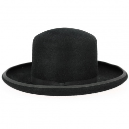 Black Fur Felt Brasaurilla Folk Hat - Traclet