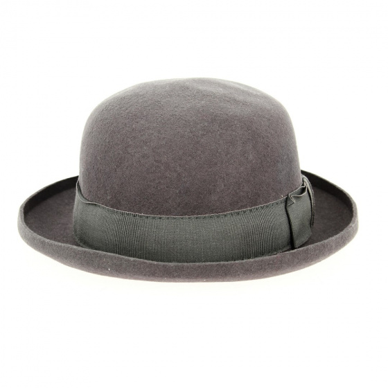 Brown Wool Felt Foldable Bowler Hat - Traclet