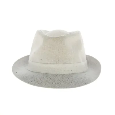 Chapeau Trilby Lin Blanc - Traclet Reference : 12968 | Chapellerie Traclet
