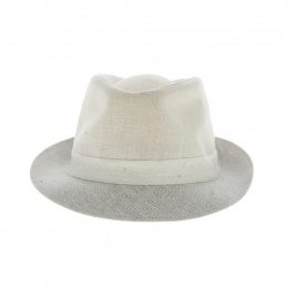 White Linen Trilby Hat - Traclet