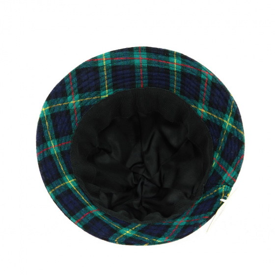 Blue & Green Plaid Wool English Bucket Hat - Traclet