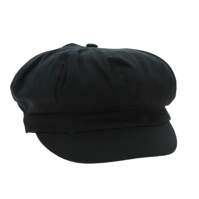 Casquette gavroche noir en coton Reference : 12991 | Chapellerie Traclet
