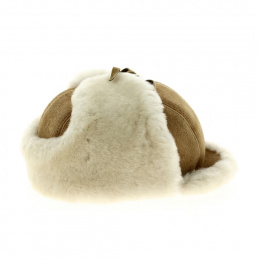 Leather cap with ear flaps
