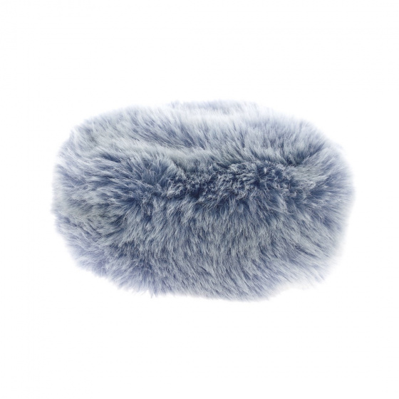 Blue Faux Fur Courchevel Beanie - Traclet