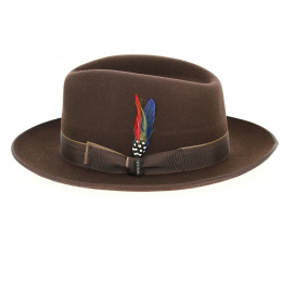 Chapeau Fedora Sandata Feutre Laine Marron - Stetson