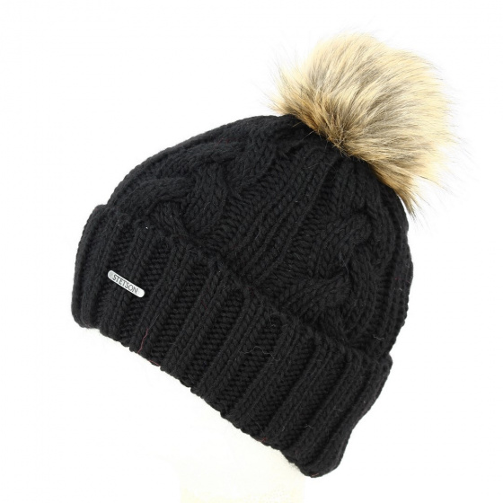 Bonnet Pompon Beanie Grosses Mailles - Stetson