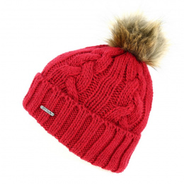 Chunky Knit Beanie Hat with Pompom - Stetson