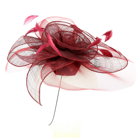Ceremonial Hat Chaploir Straw & Sisal Burgundy - Traclet