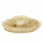Clemence Beige Straw Ceremonial Wide-Brimmed Hat - Traclet