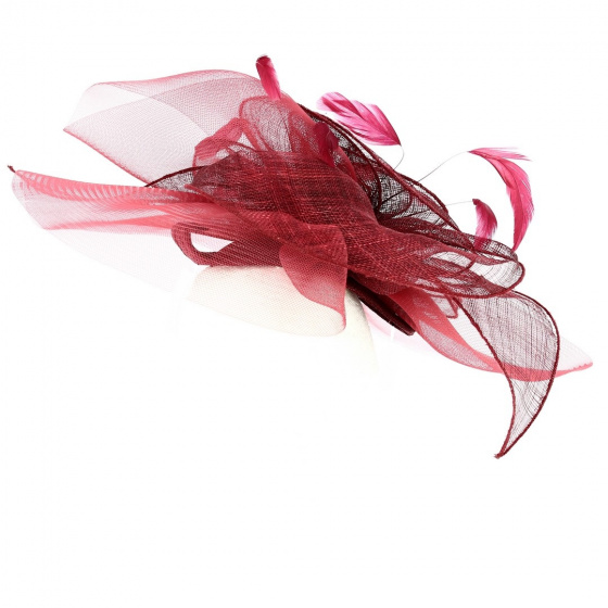 Burgundy Straw & Sisal Ceremony Hat Chaploir - Traclet