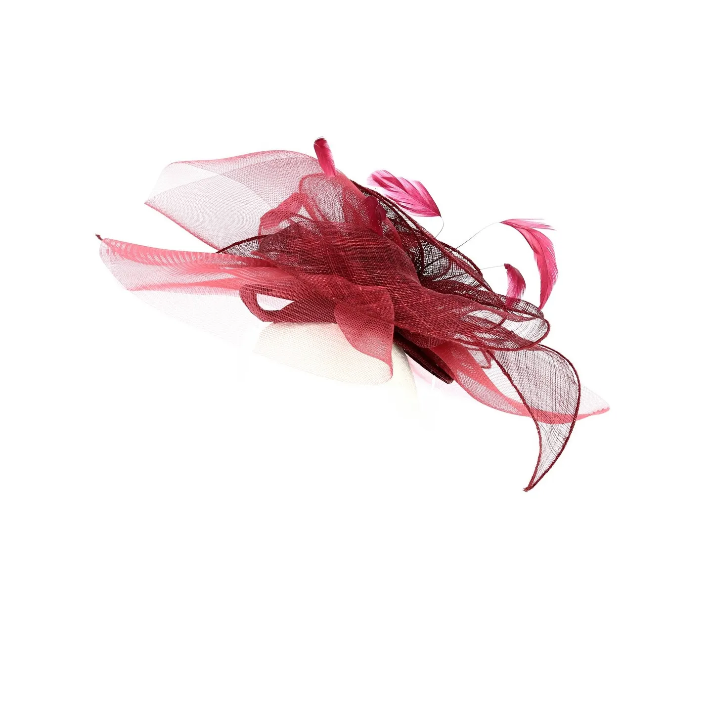 Burgundy Straw & Sisal Ceremony Hat Chaploir - Traclet Reference: 13071 | Traclet Millinery