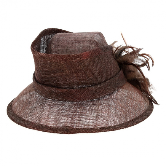 Chapeau de Cérémonie Ferrancia Paille Marron - Fléchet Chapeau de Cérémonie Ferrancia Paille Marron - Fléchet