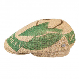 Beige Jute Canvas Flat Cap - ReHats