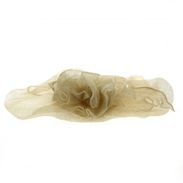 Ecru Straw Brimmed Ceremony Hat Without Crown - Traclet