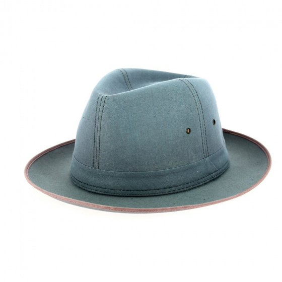 Chapeau Traveller Sylvain Coton Bleu - Crambes Chapeau Traveller Sylvain Coton Bleu - Crambes