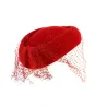 Tambourin Laine & Voile Garance Rouge ou Blanc - Traclet Reference : 13080 | Chapellerie Traclet
