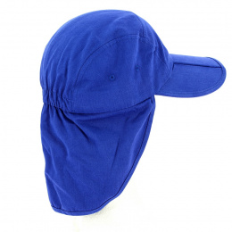 Royal Blue Cotton Saharan Cap - Traclet