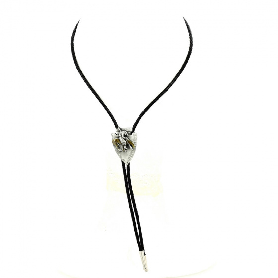 Silver Horseman Arrowhead Bolo Tie