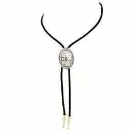 Silver Aztec Pattern Bolo Tie