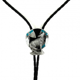 Bolo Tie Pointe de Flèche Loup Argenté