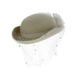 Angelika Ecru Ceremony Hat - Traclet