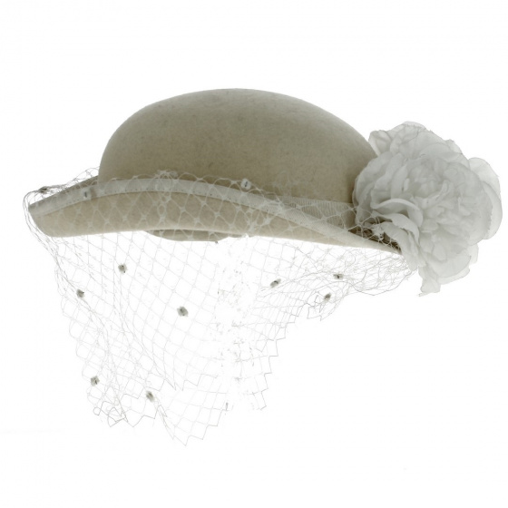 Angelika Ecru Ceremony Hat - Traclet