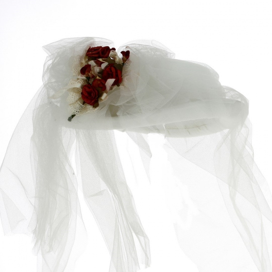 White Veil Mace Ceremony Hat - Traclet