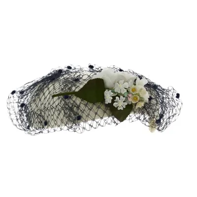 Navy Blue Veil Ceremony Tambourine - Traclet Reference: 13207 | Traclet Millinery