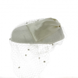 Somptuosa EDY White Velvet Ceremonial Hat