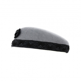 Gray & Black Felt Ceremonial Tambourine - Traclet