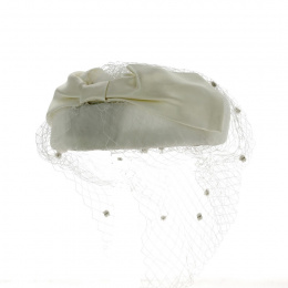 Somptuosa EDY White Velvet Ceremonial Hat
