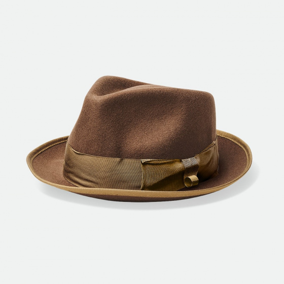 Brown Wool Felt Fedora Hat Champ - Brixton