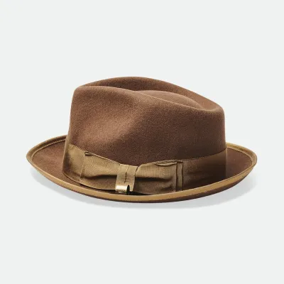 Brown Wool Felt Fedora Hat Champ - Brixton